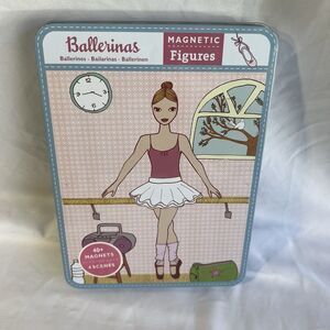 Mudpuppy Ballerina Magnetic Doll Figure Girl Clothes Accessories Metal Tin 2013